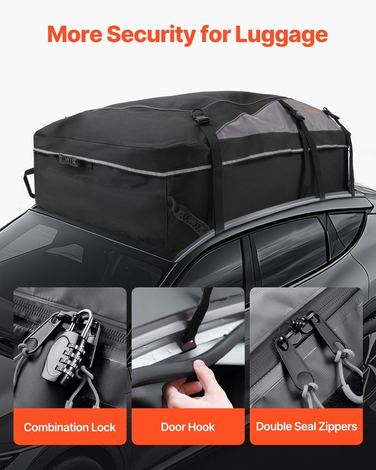 Waterproof Oxford 21 Cu Ft Car Rooftop Cargo Carrier Roof Bag