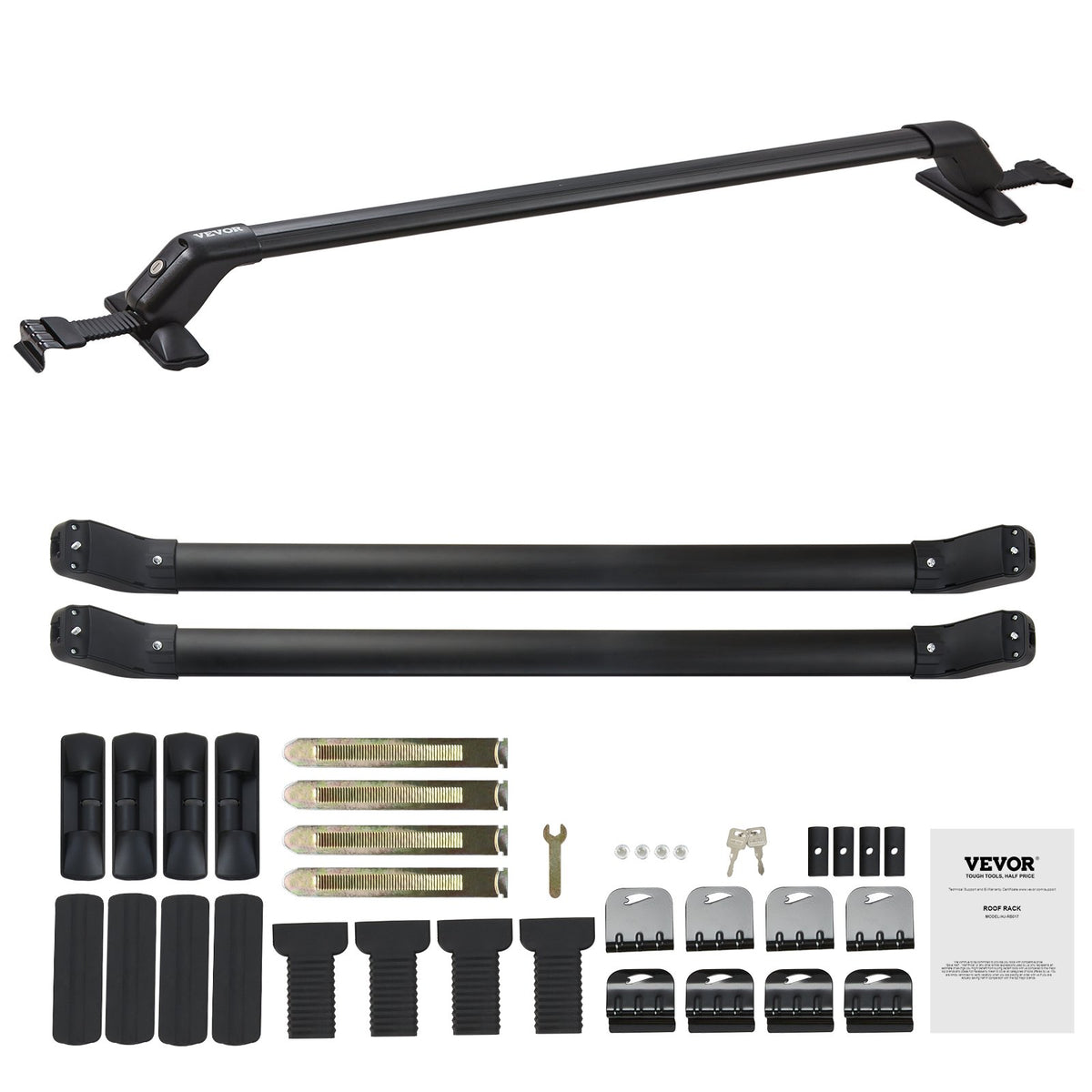 Roof Rack Cross Bars Universal Aluminum Adjustable Bare Roof 70KG with Locks