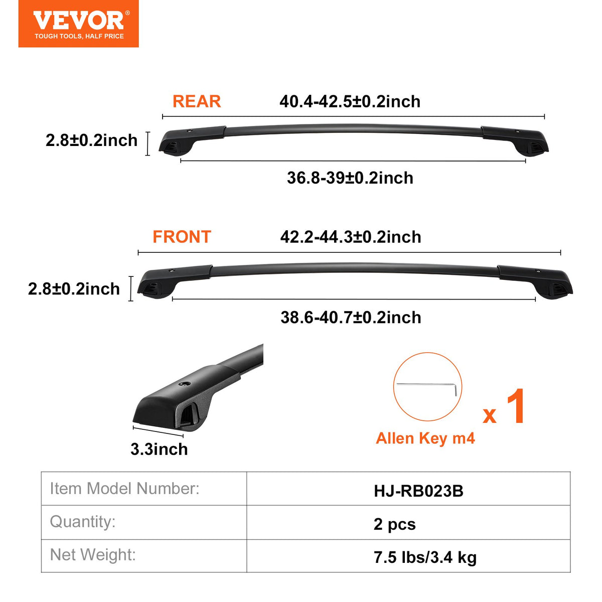 Roof Rack Cross Bars Aluminum for 2014-2021 Subaru Forester 200lbs w/Locks