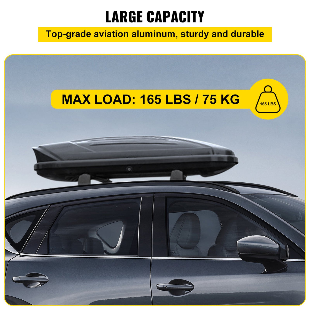 Roof Rack Cross Bar Aluminum for CX-5 2017-2019 165lbs Heavy Duty Black