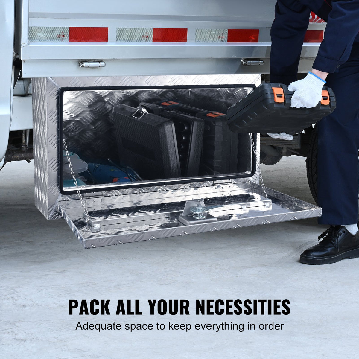 Underbody Truck Box 30"x14"x16" Heavy Duty Aluminum Tool Box with Lock
