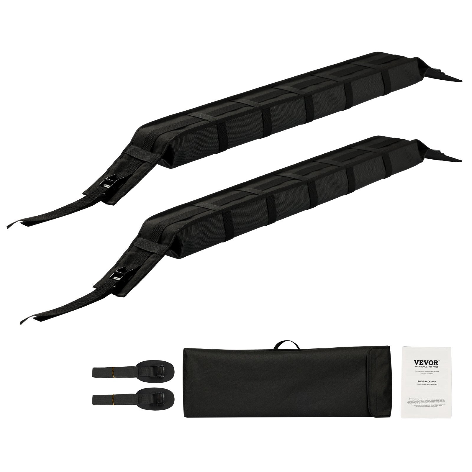 Soft Roof Rack Pads 33in Universal Car 176lbs Luggage Kayak Carrier w/Straps Bag