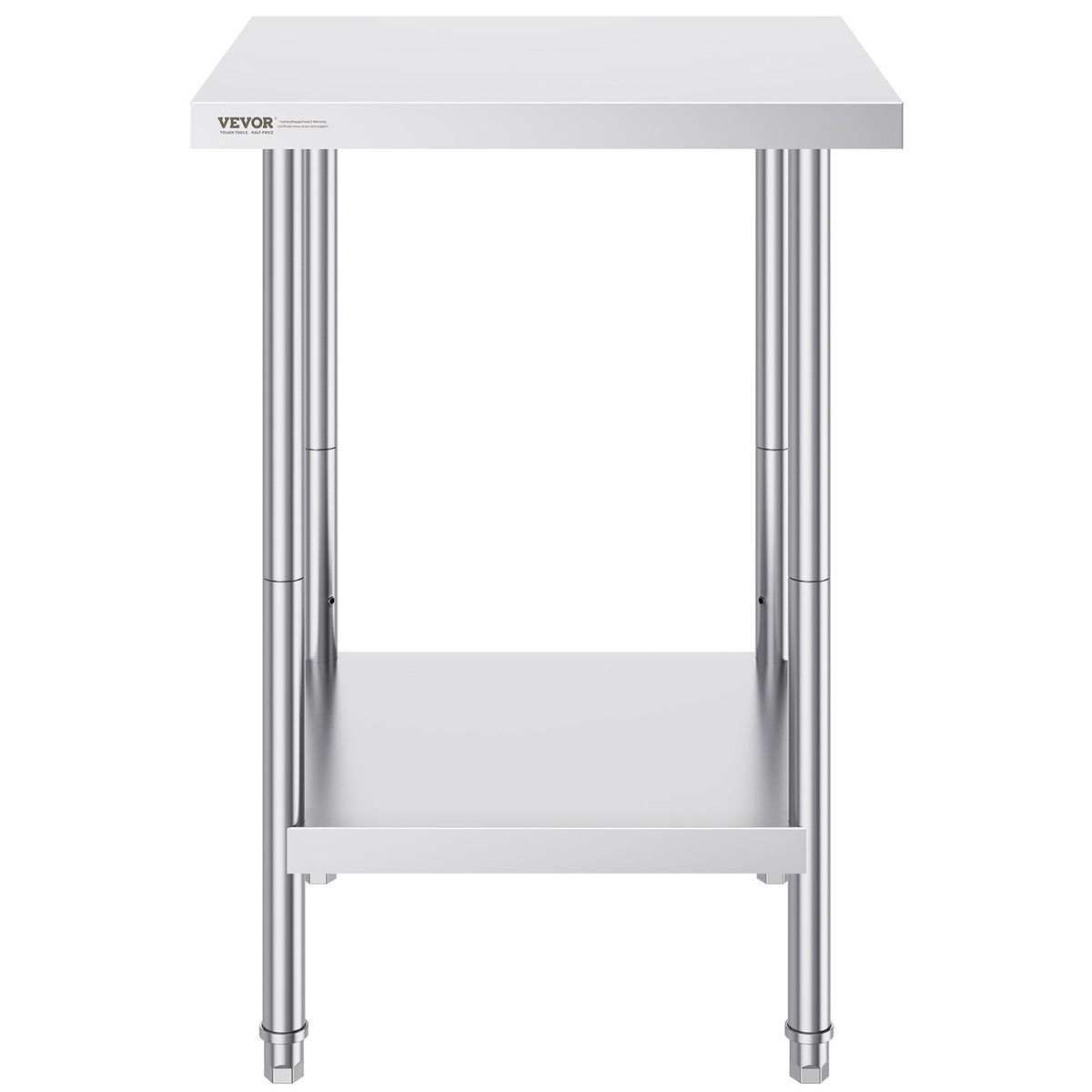Stainless Steel Prep Table 24x24x34 in Heavy Duty Adjustable Workstation