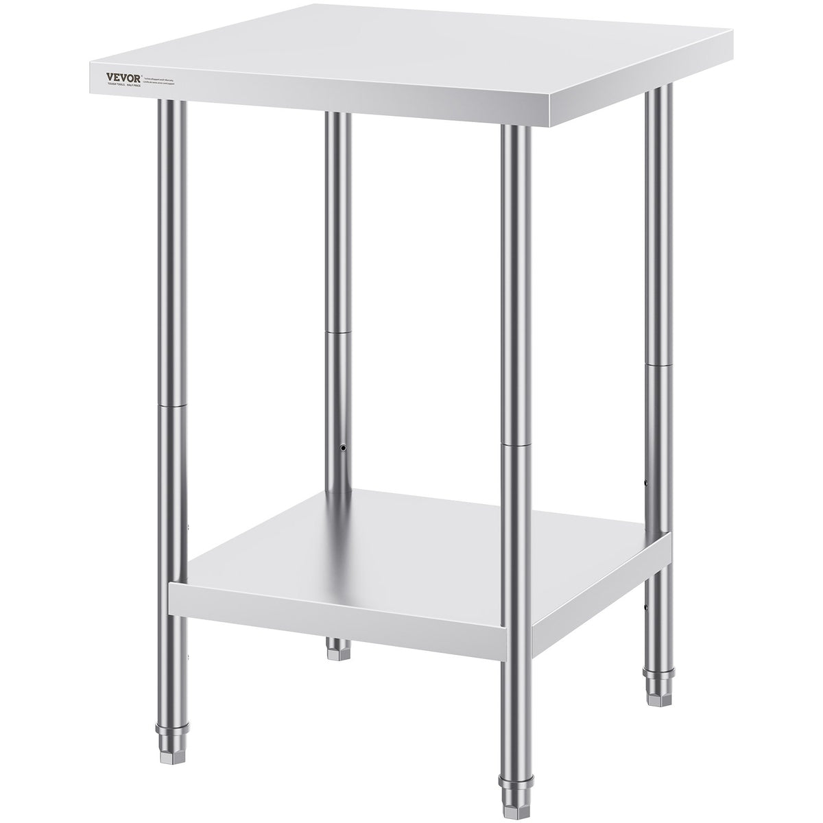 Stainless Steel Prep Table 24x24x34 in Heavy Duty Adjustable Workstation