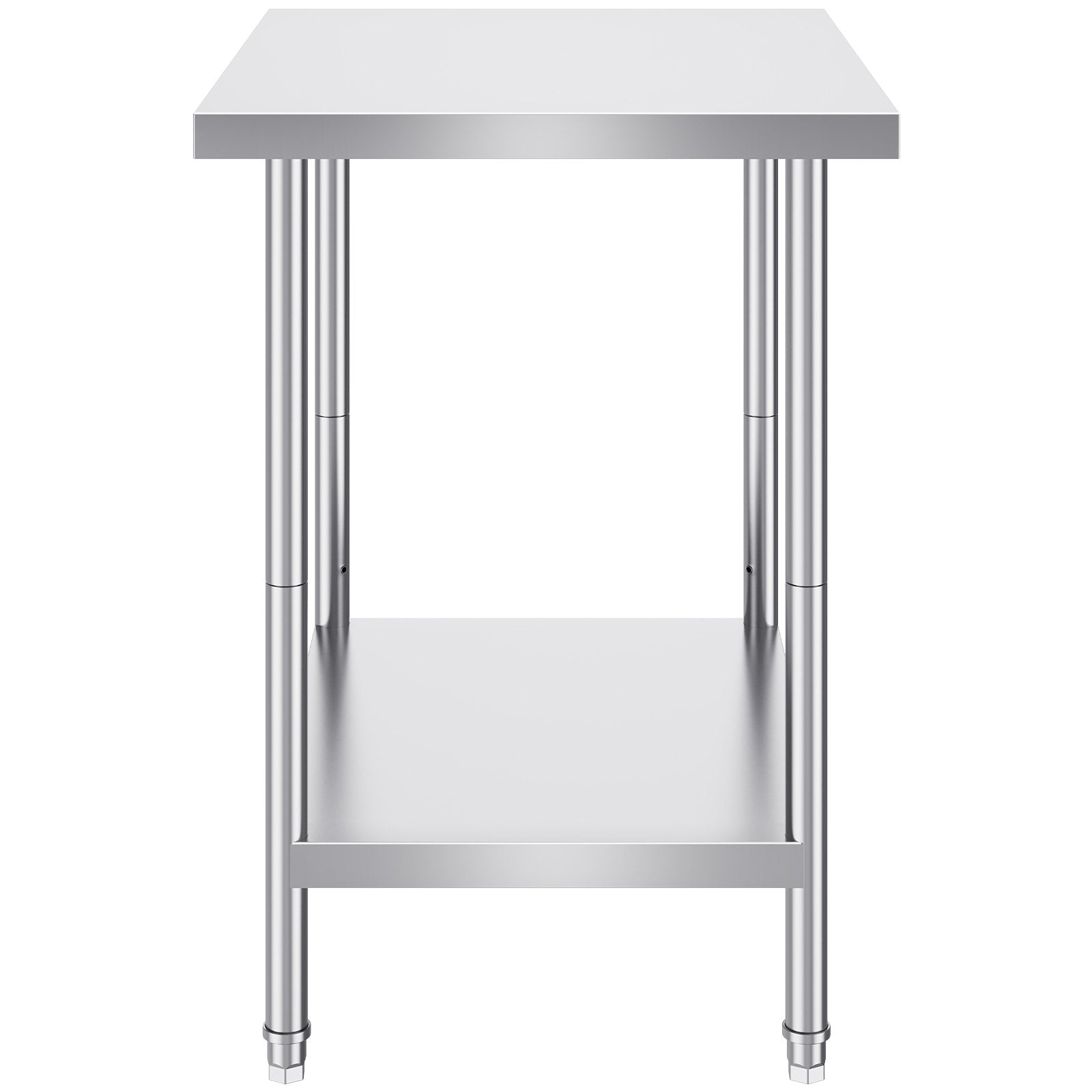 Stainless Steel Prep Table 24x30x34in Heavy Duty Adjustable Height Worktable