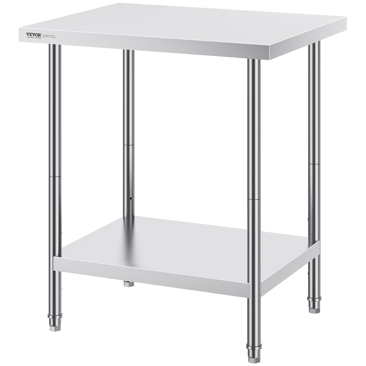 Stainless Steel Prep Table 24x30x34in Heavy Duty Adjustable Height Worktable