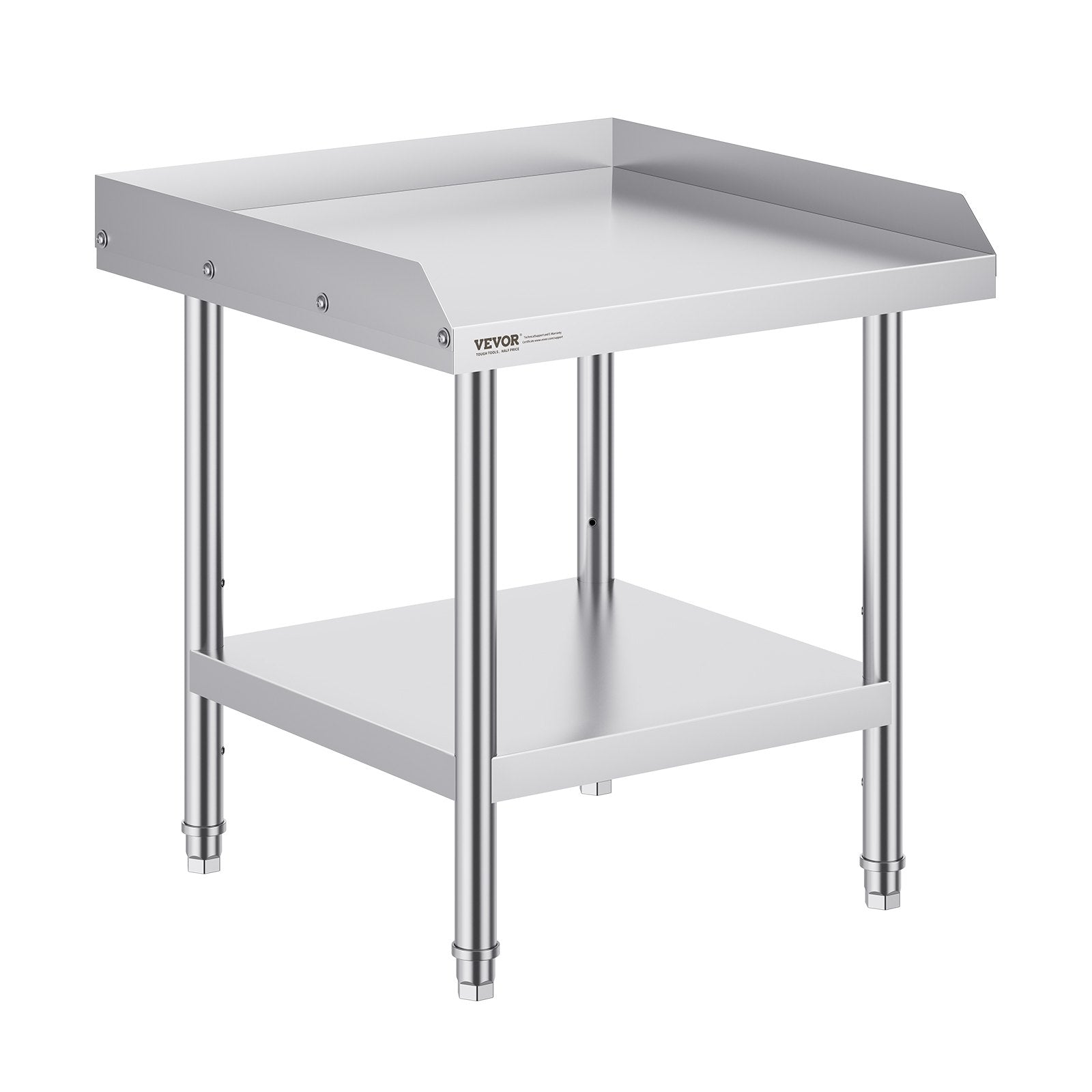 Stainless Steel Work Table 24x24x26in Heavy Duty Commercial Prep Backsplash