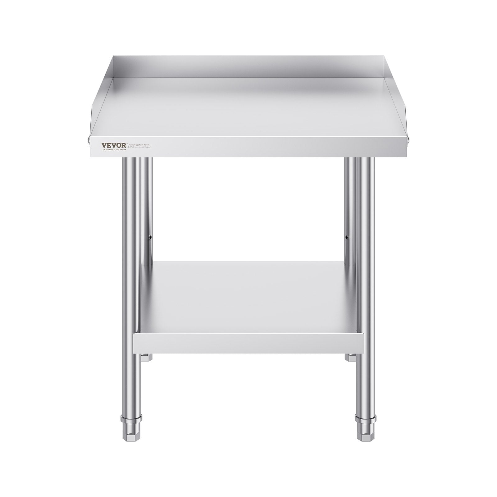 Stainless Steel Work Table 24x24x26in Heavy Duty Commercial Prep Backsplash