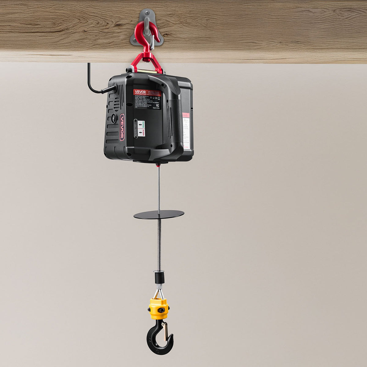2-in-1 Electric Hoist Winch 500kg 1500W 7.6m Lifting Wireless Remote Control