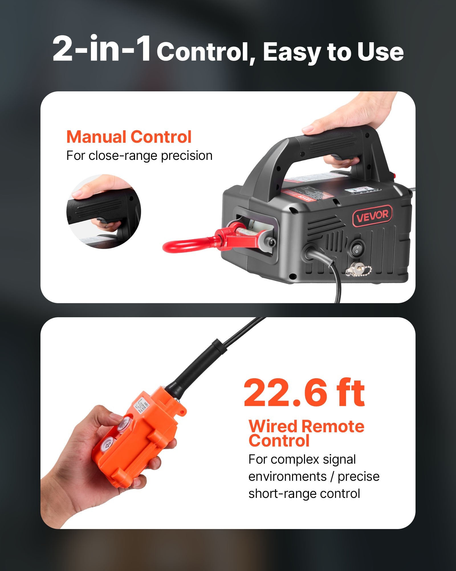 2-in-1 Electric Hoist Winch 500kg 1500W Portable Crane w/ Remote Control
