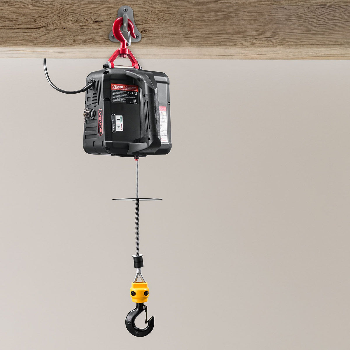 2-in-1 Electric Hoist Winch 500kg 1500W Portable Crane w/ Remote Control