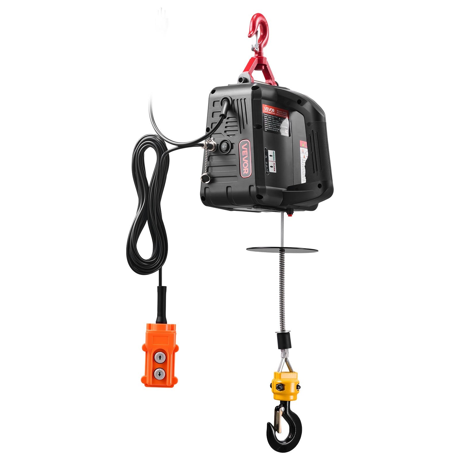 2-in-1 Electric Hoist Winch 500kg 1500W Portable Crane w/ Remote Control