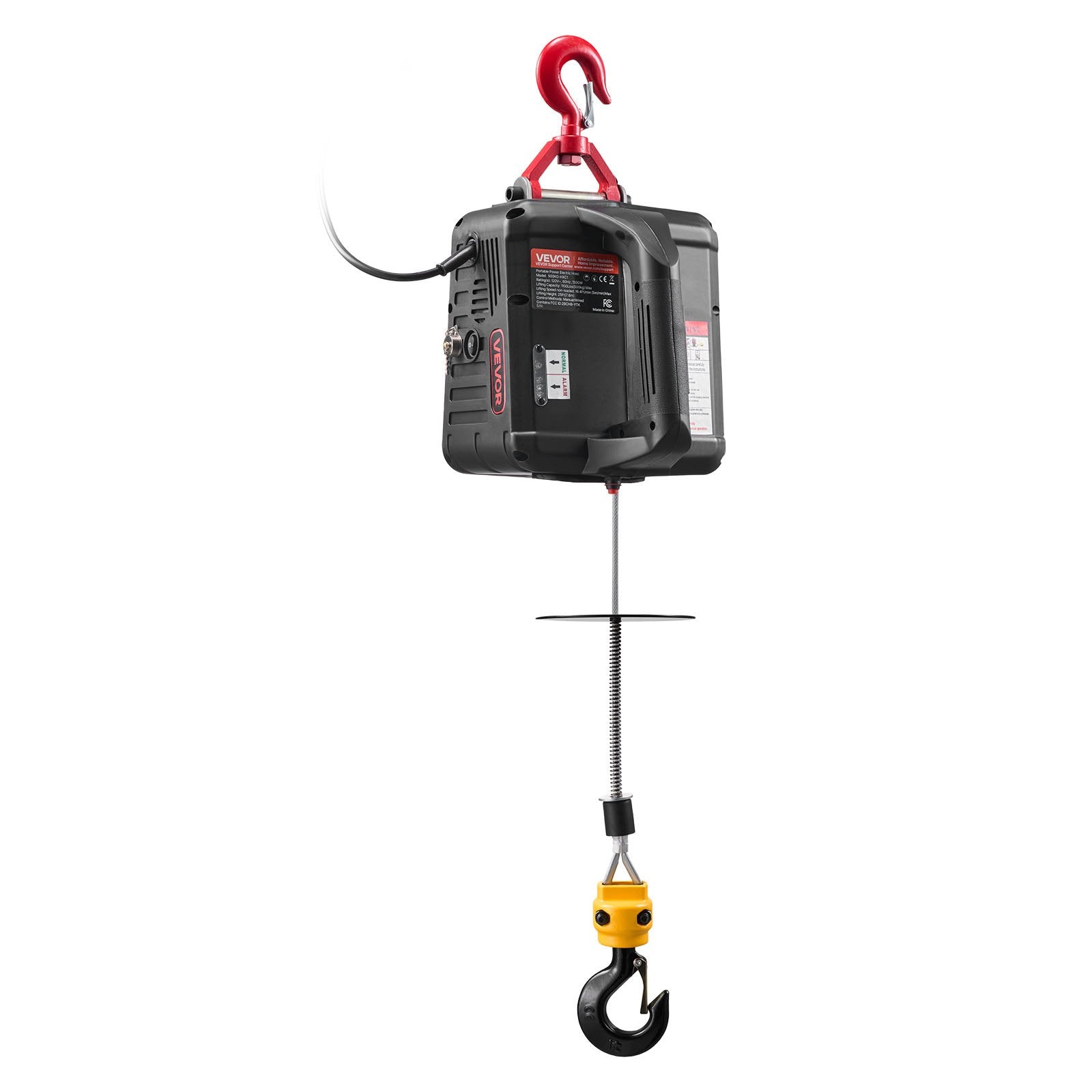 2-in-1 Electric Hoist Winch 500kg 1500W Portable Crane w/ Remote Control