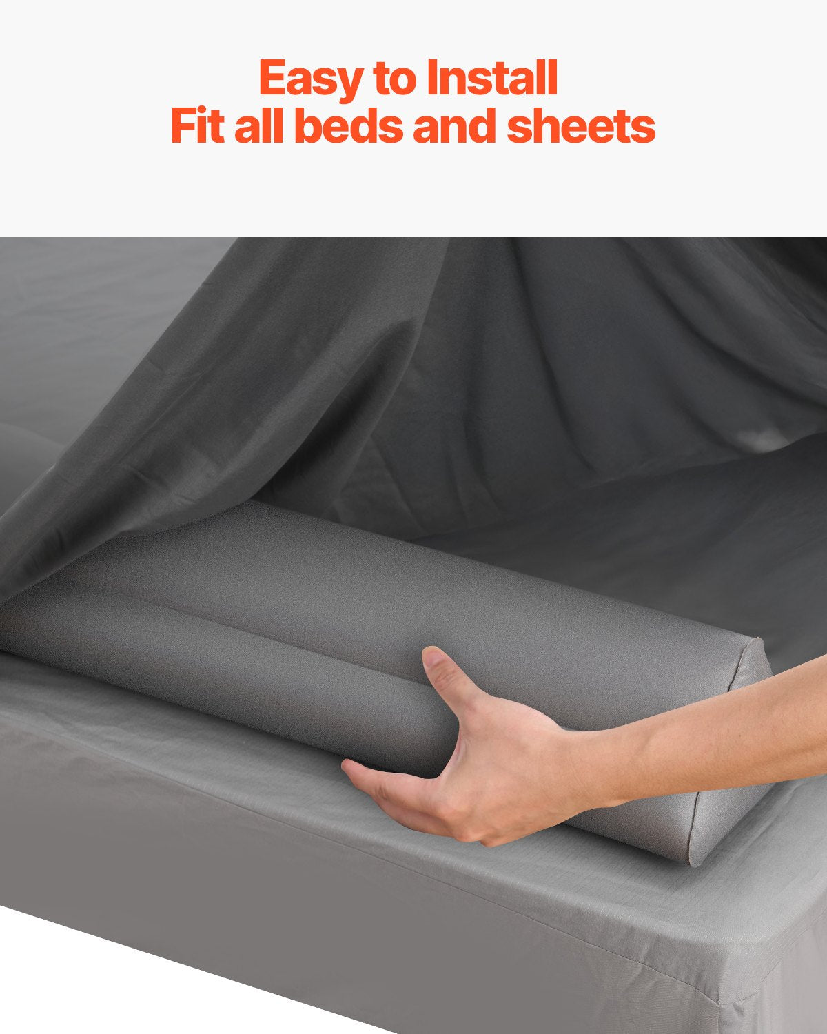 Bed Bumper for Toddlers 47.4" Inflatable Bed Rail Non-Slip 2-Pack for All Beds