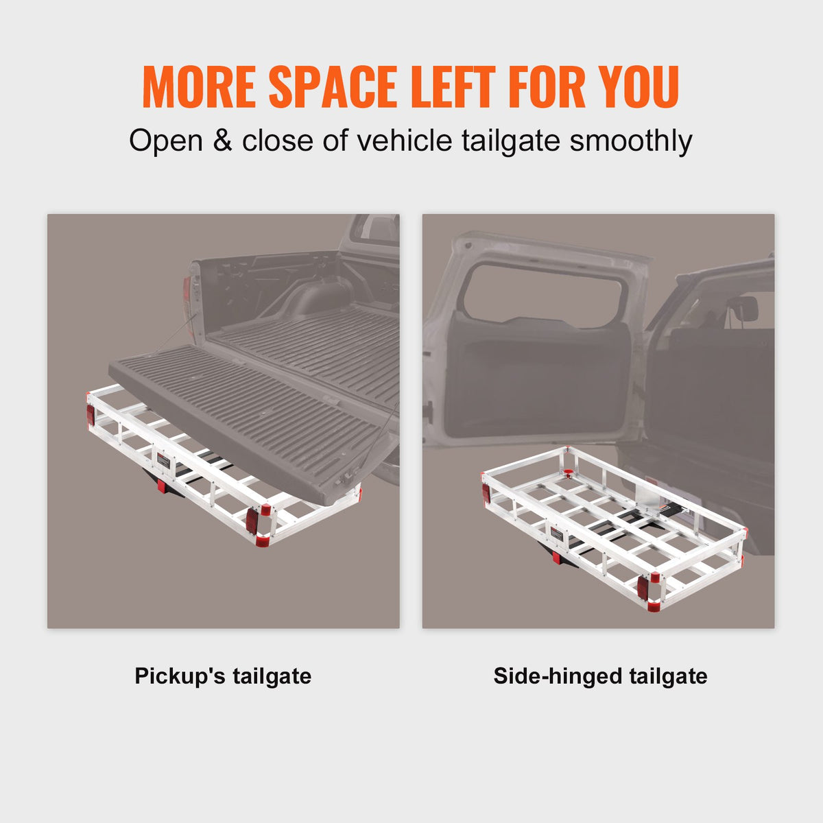 Hitch Cargo Carrier 500LB Aluminum Trailer Basket Luggage Rack 2 Inch Hitch