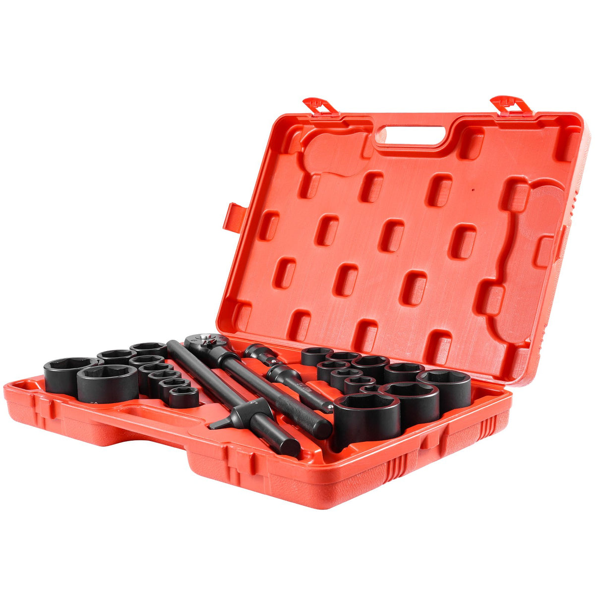 Impact Socket Set, 3/4" Drive 27-Piece SAE & Metric 7/8"-2"/22-50mm 6-Point Cr-V