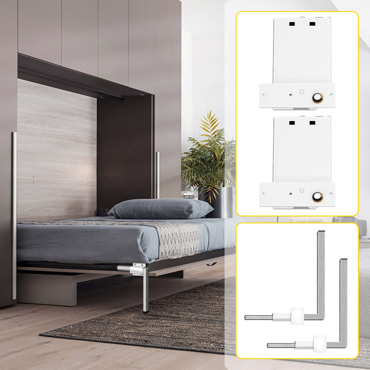 DIY Murphy Bed Springs Mechanism Hardware Kit Horizontal Twin Size Bed