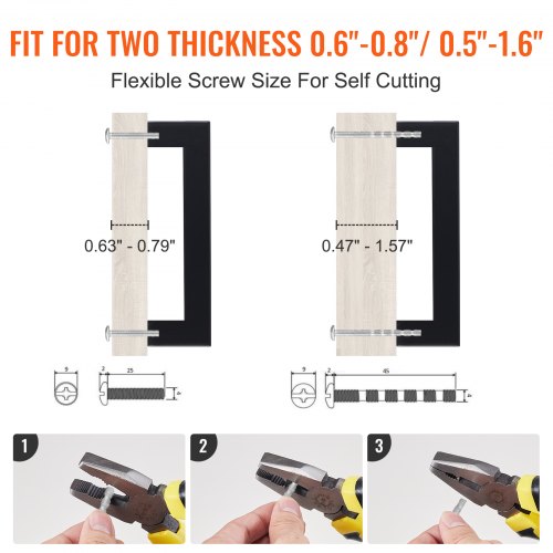 VEVOR 10 Pack Slim Square Cabinet Pulls 3in 76mm Kitchen/Bathroom Door Handles