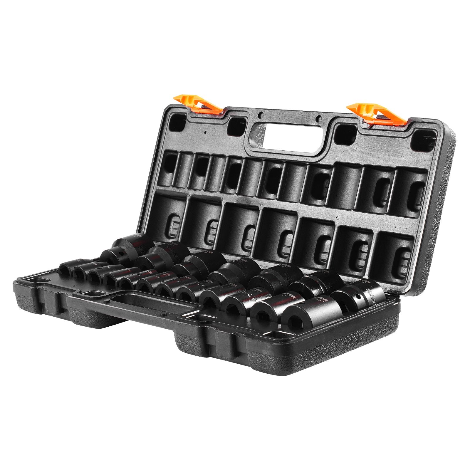 Impact Socket Set, 1/2" Drive 19-Piece SAE 6-Point Standard Hex Sockets