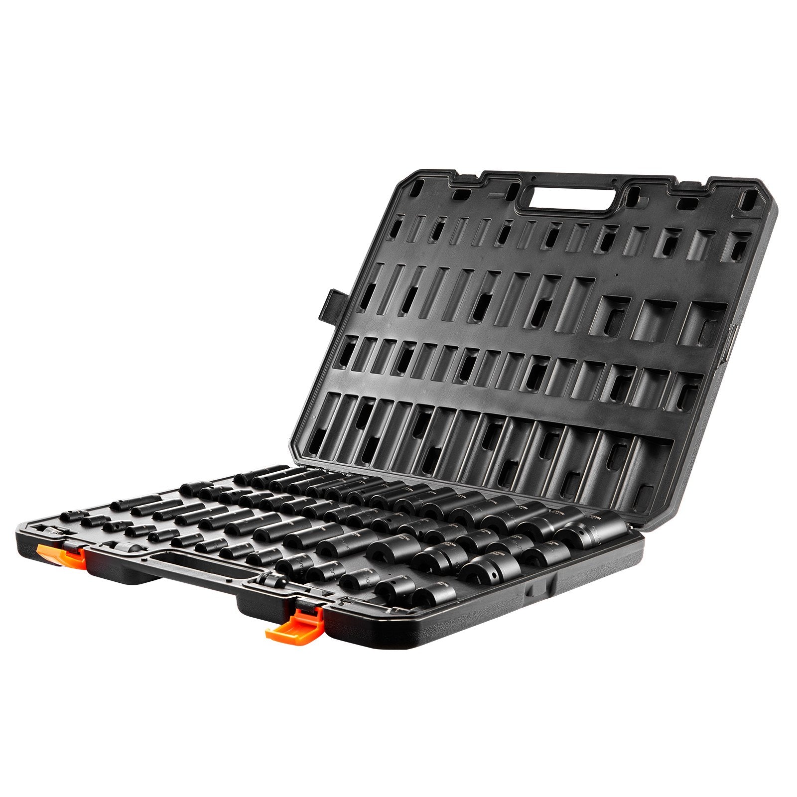 Impact Socket Set, 3/8" & 1/2" Drive 59-Piece SAE & Metric 6-32mm Cr-Mo Steel