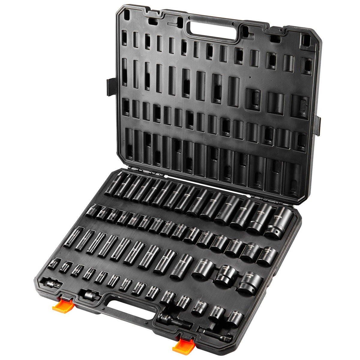 Impact Socket Set, 3/8" & 1/2" Drive 59-Piece SAE & Metric 6-32mm Cr-Mo Steel