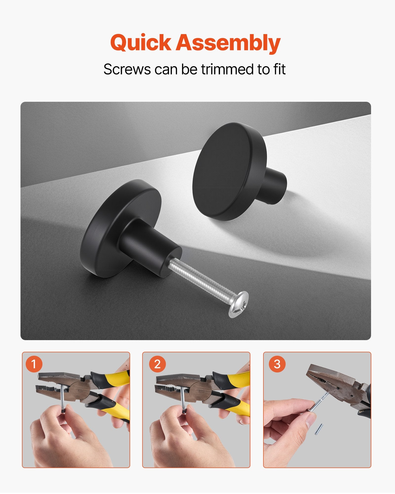 Cabinet Knobs 10Pack 32mm Black Zinc Alloy Mushroom Drawer Pulls Door Handles