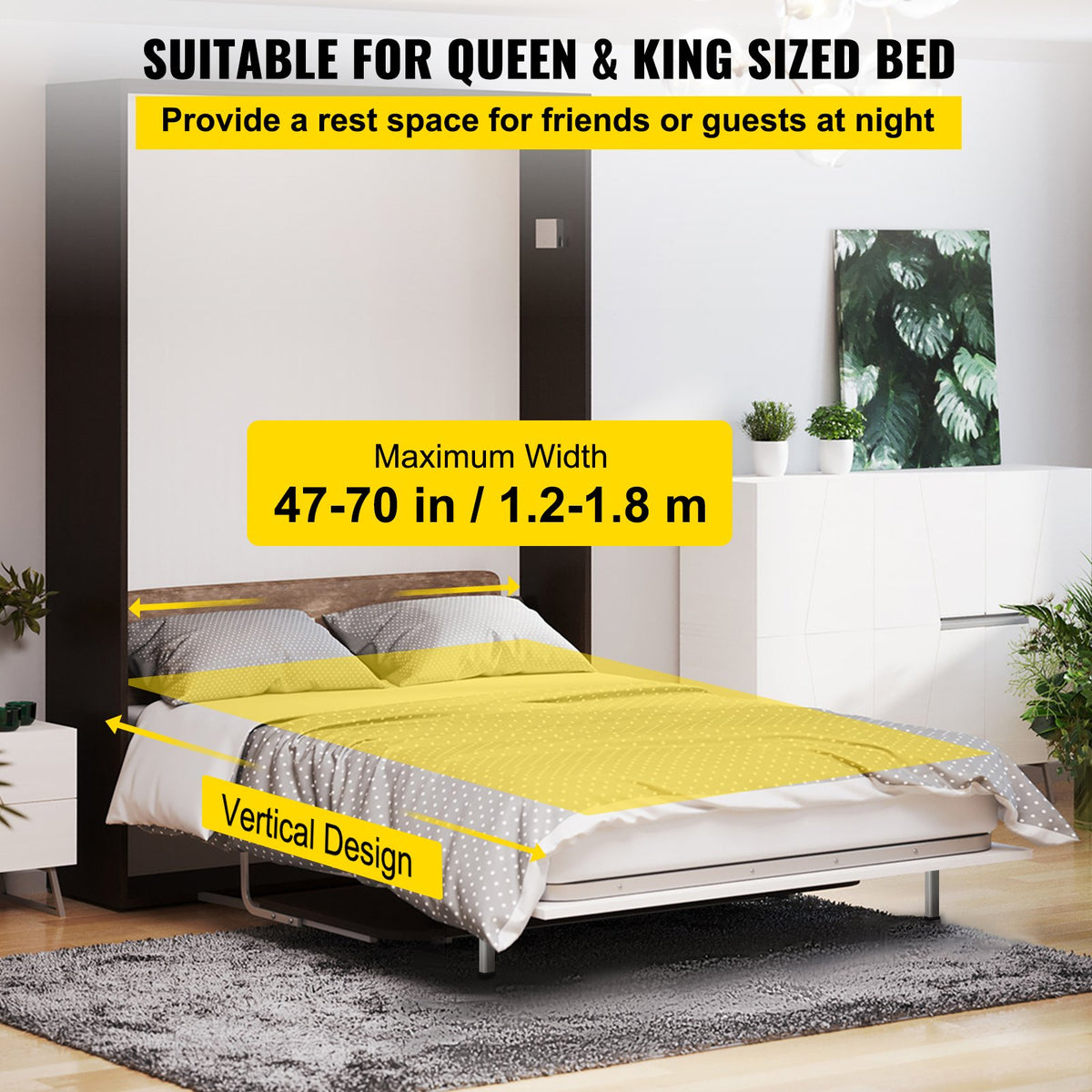 Murphy Wall Bed Spring Mechanism Vertical Heavy Duty Kit White