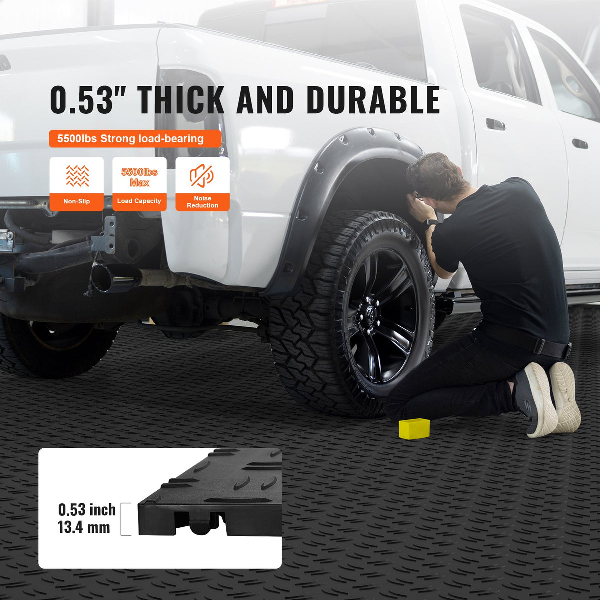 Garage Tiles Interlocking Non-Slip Floor Covering 50 Pack 12x12x0.53 Inch