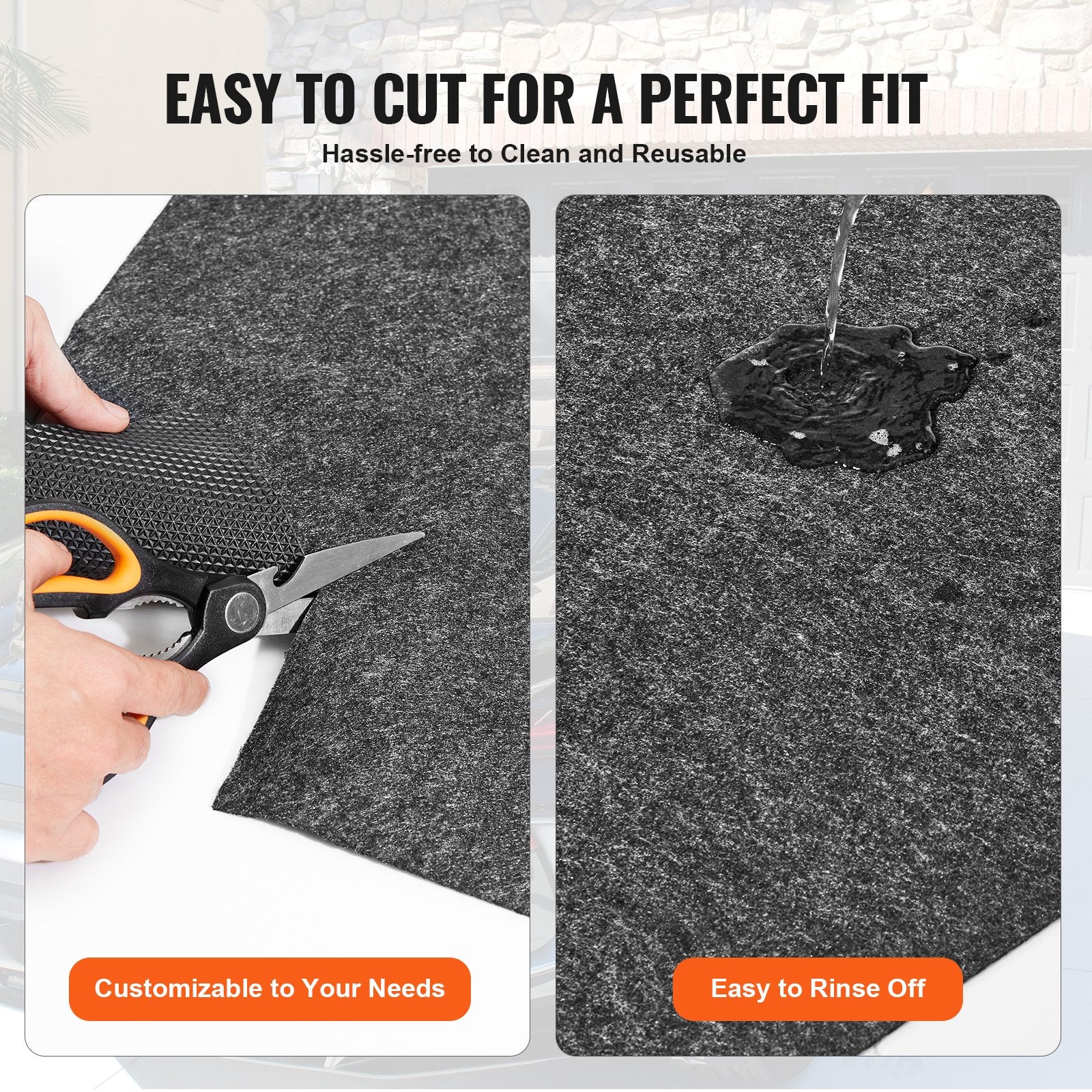 Garage Floor Mat Waterproof Heavy Duty Non-Slip Containment 2.28x6.1M
