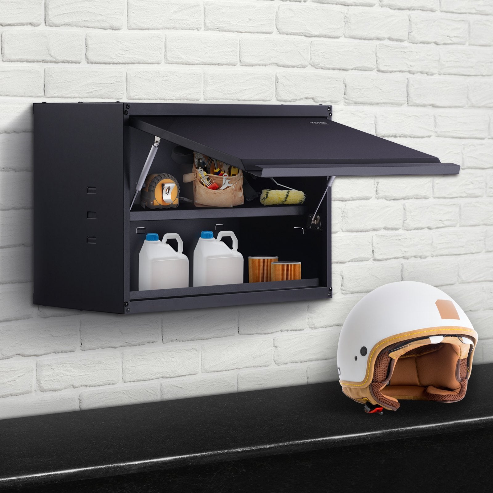 Storage Cabinet Wall-Mounted Metal with Adjustable Shelf 54kg per Shelf