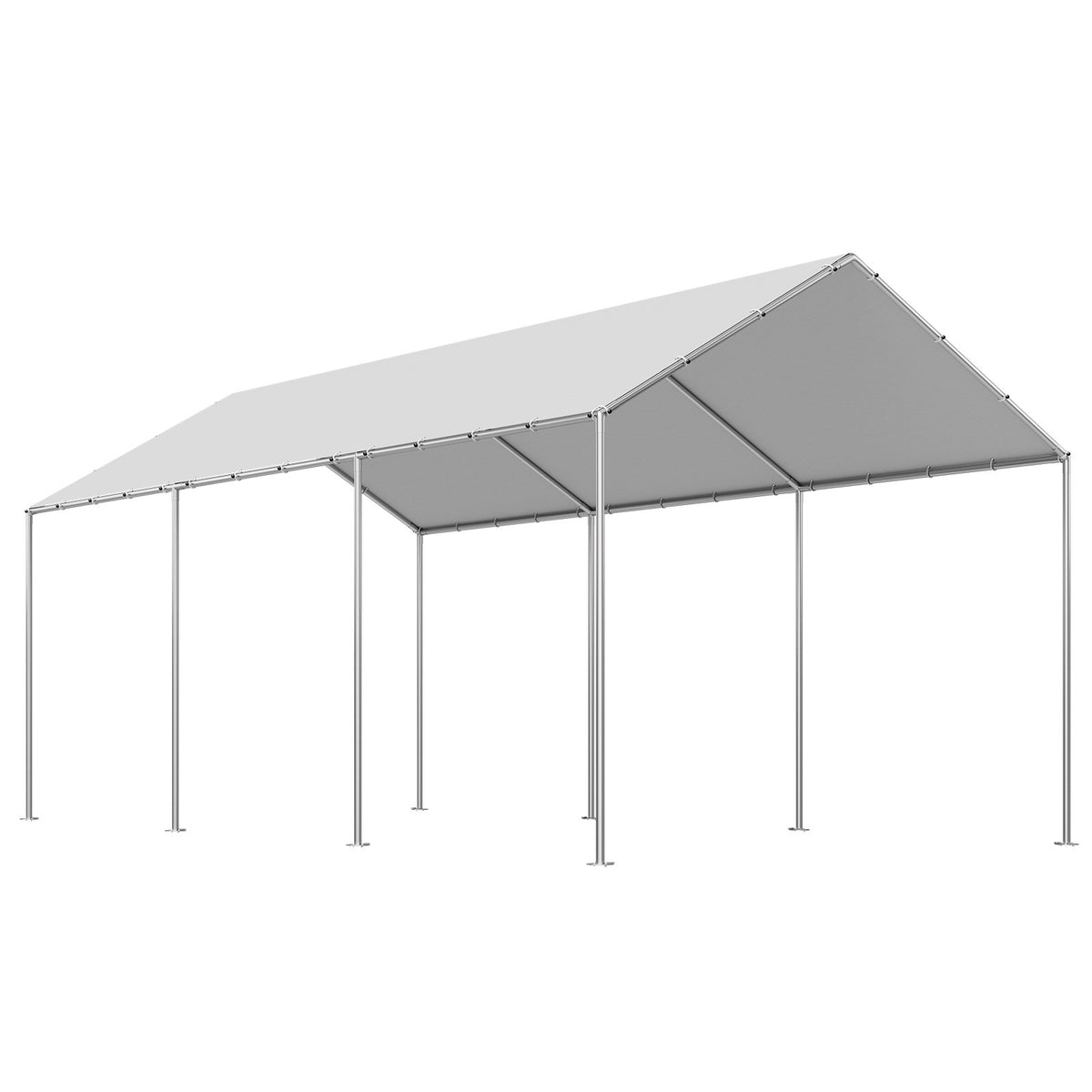 Carport Replacement Canopy 6x3m UV-Resistant Waterproof Heavy Duty Cover Grey