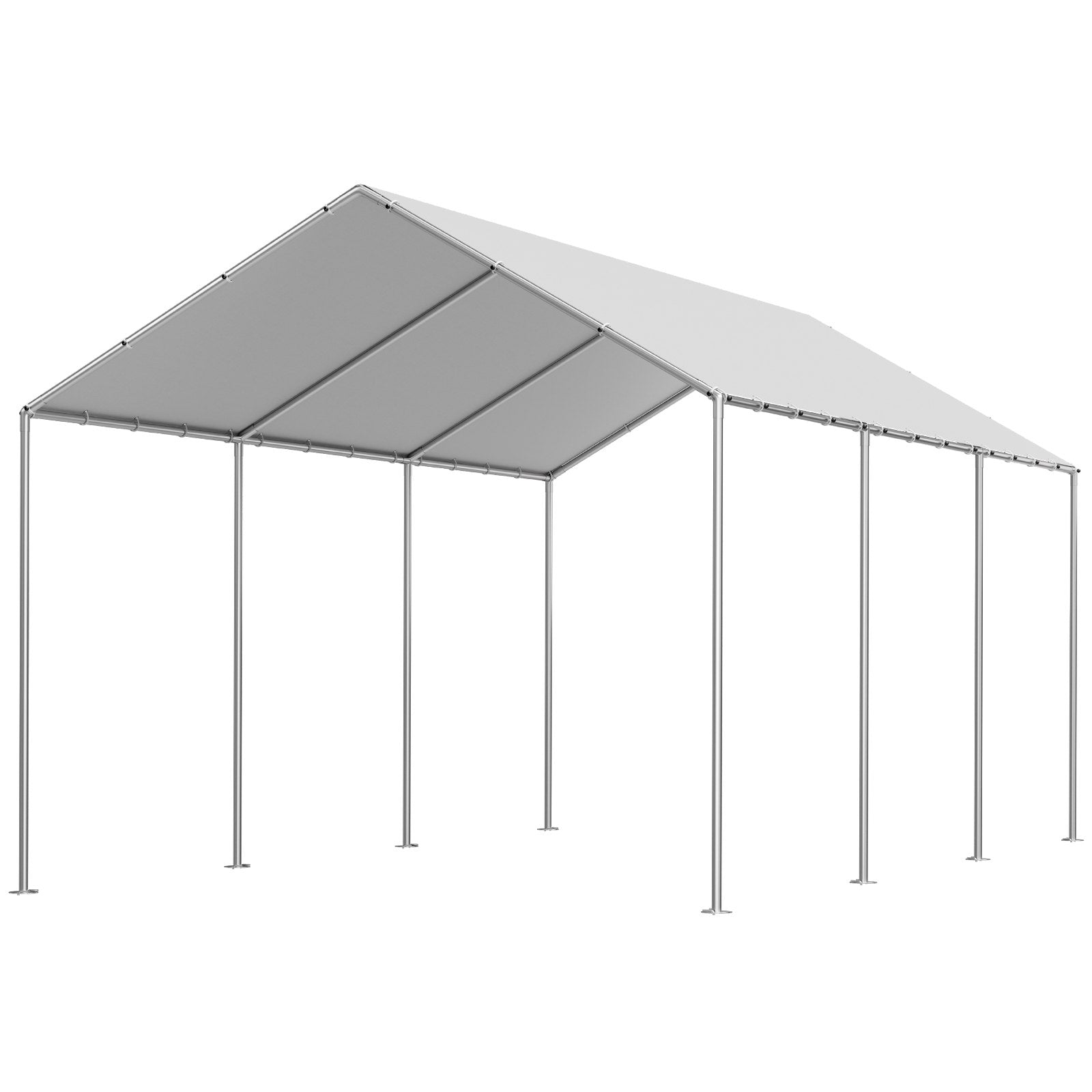 Carport Replacement Canopy 6x3m UV-Resistant Waterproof Heavy Duty Cover Grey