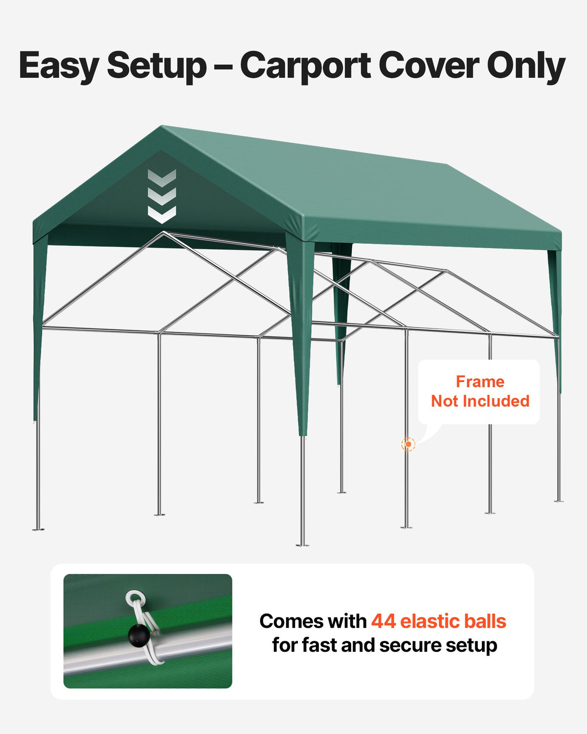 Carport Replacement Canopy 6x3m Waterproof UV Resistant Garage Tent Tarp Green