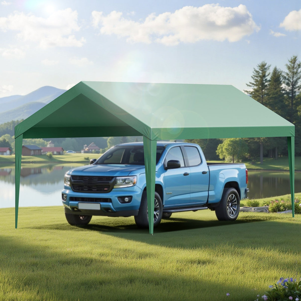 Carport Replacement Canopy 6x3m Waterproof UV Resistant Garage Tent Tarp Green