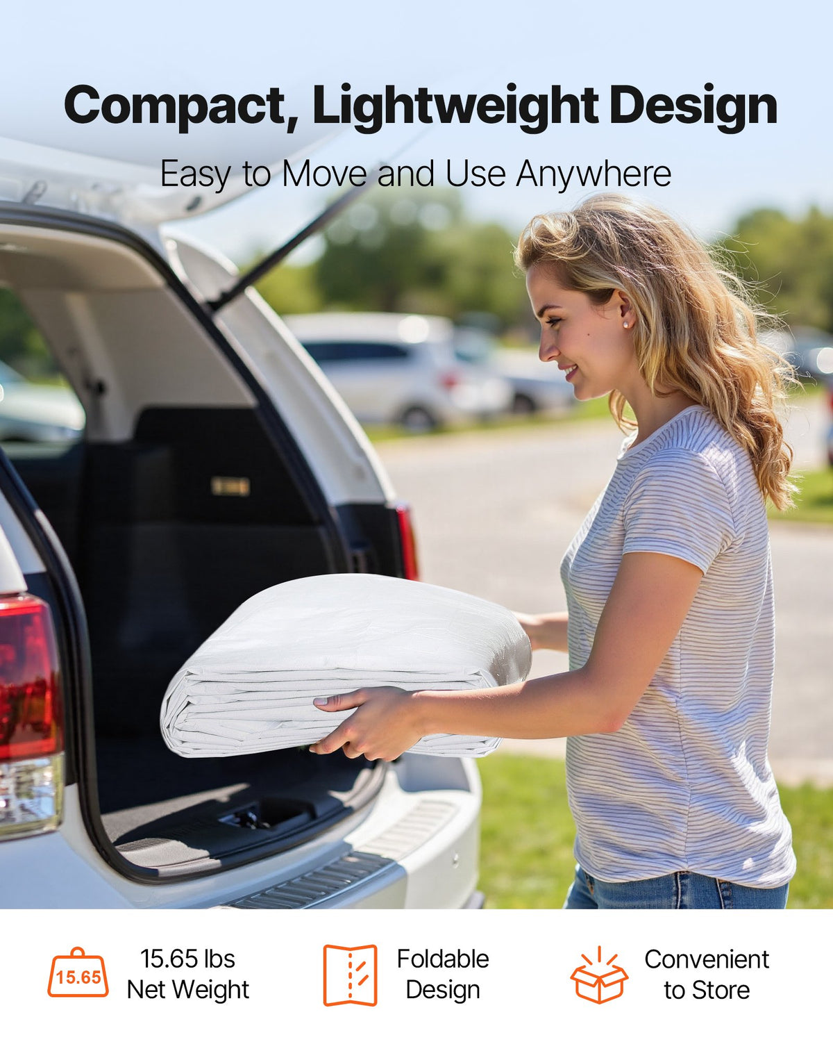 6 x 3.6 m Carport Replacement Canopy White UV-Resistant Waterproof Tarp