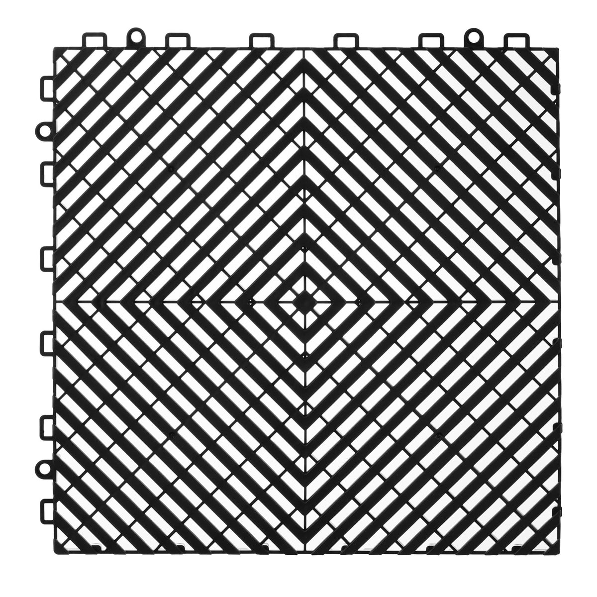Interlocking Drainage Mat 31x31cm 24Pcs Non-Slip PP Floor Tile Garage Garden