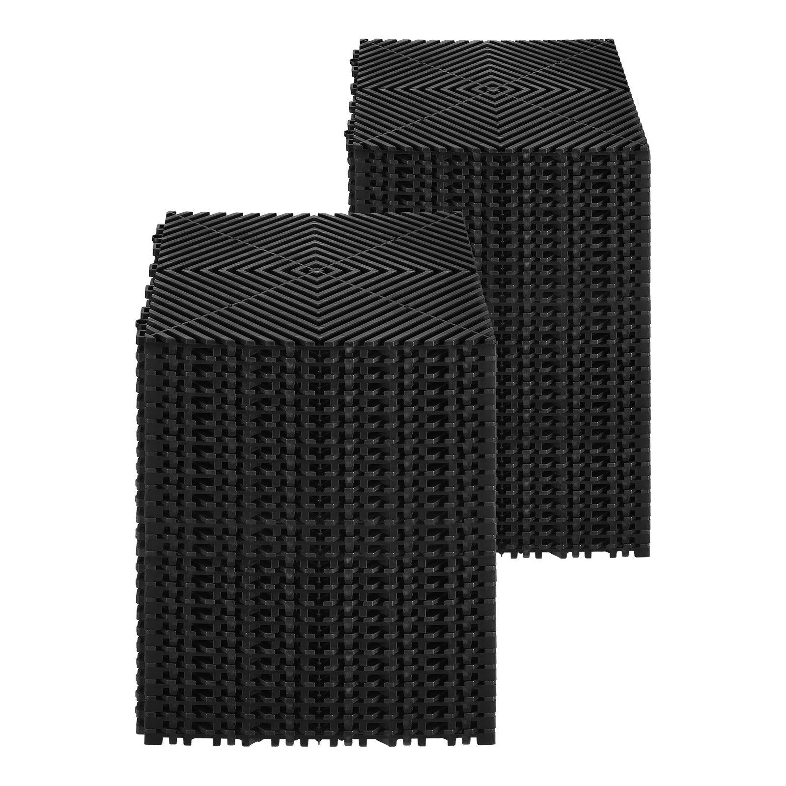 Interlocking Drainage Mat 31x31cm 24Pcs Non-Slip PP Floor Tile Garage Garden