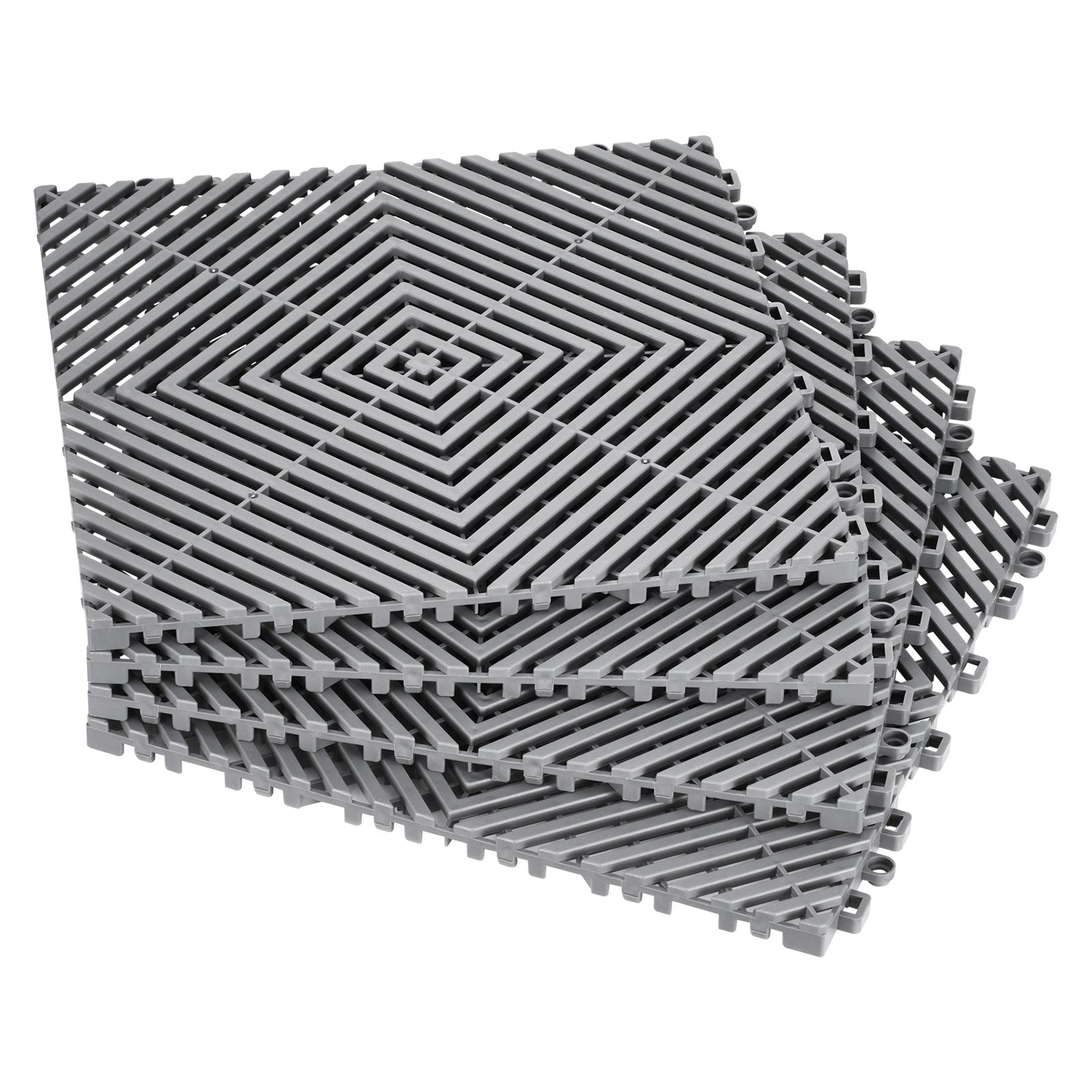 Interlocking Drainage Mat 31x31cm 40Pcs Non-Slip PP Tile Garage Garden Kitchen