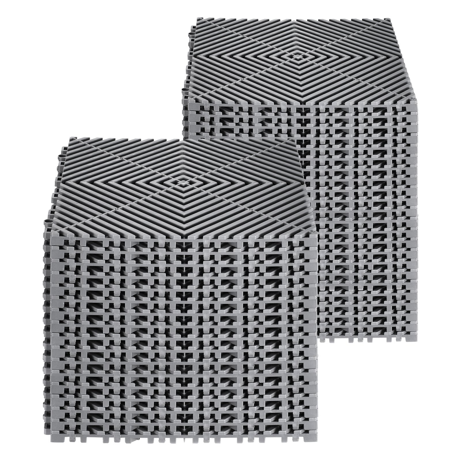 Interlocking Drainage Mat 31x31cm 40Pcs Non-Slip PP Tile Garage Garden Kitchen