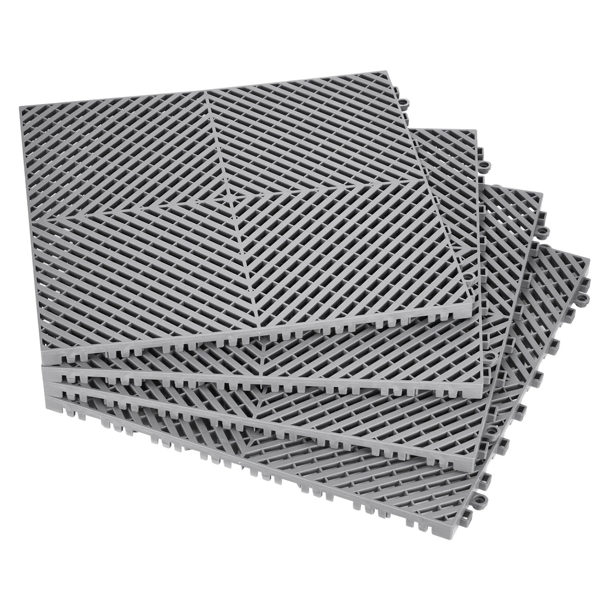 Interlocking Drainage Mat 41.5x41.5cm 24Pcs Non-Slip PP Floor Tile for Outdoor