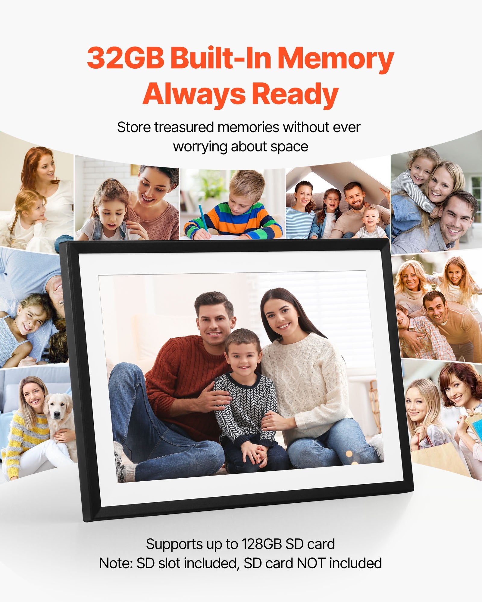 260mm Digital Picture Frames 2-PK 1280x800 HD IPS Touch Screen 32GB Auto-Rotate