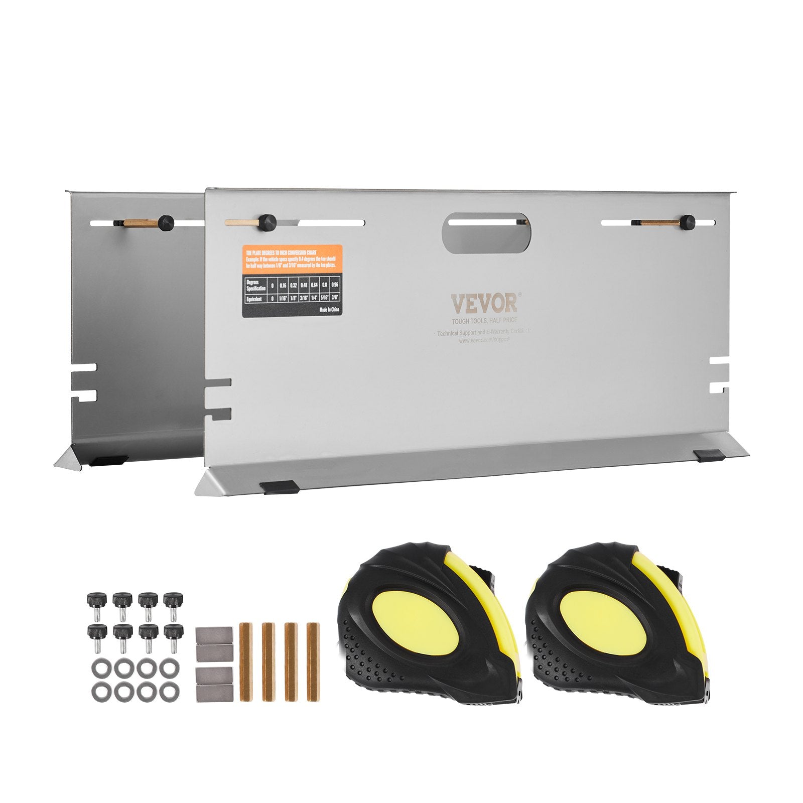 Wheel Alignment Tool 2-Pack Toe Plates Stainless Steel Magnetic Measuring Kit