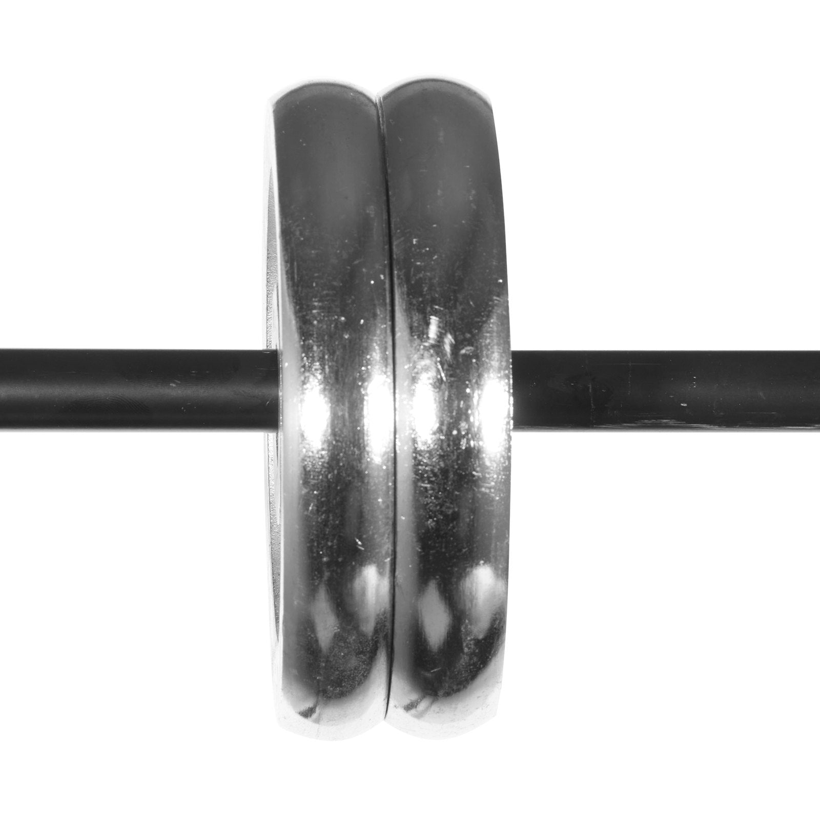 Double Rod Curtain 36-72" Adjustable, Black with Cap Finials, 1" & 3/4" Diameter