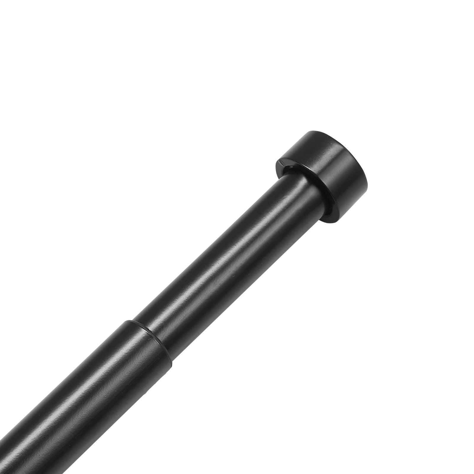 Double Rod Curtain 36-72" Adjustable, Black with Cap Finials, 1" & 3/4" Diameter