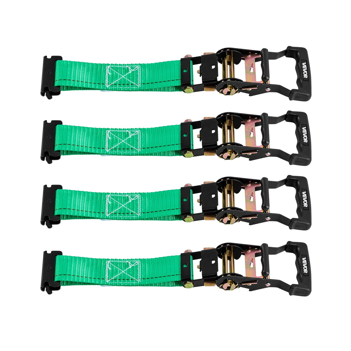 Wheel Chock Tie-Down Kit Chock-Style Trailer Strap Buckle E-Hooks 1986kg