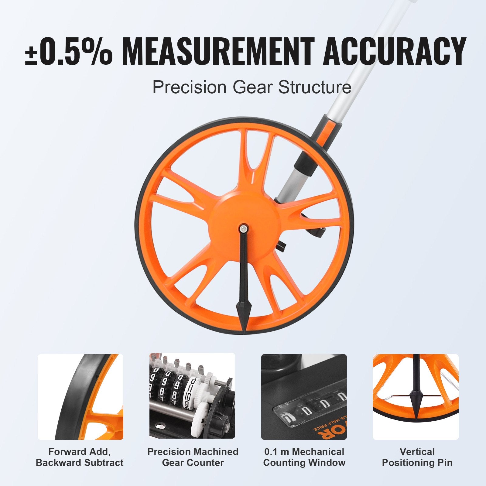 Measuring Wheel 12.5” Road Runner Distance Telescoping Handle w/ Back Bag