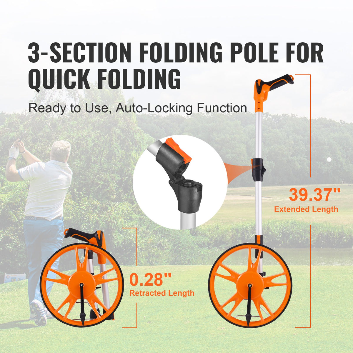 Measuring Wheel 12.5” Road Runner Distance Telescoping Handle w/ Back Bag