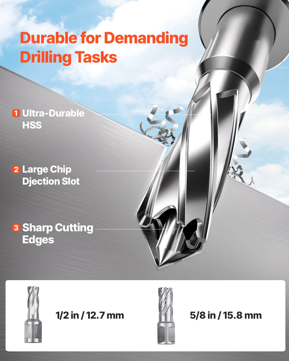 Magnetic Drill 1200W 1.6 Inch Boring Electric Mag Drill Press 2 Bits Yellow