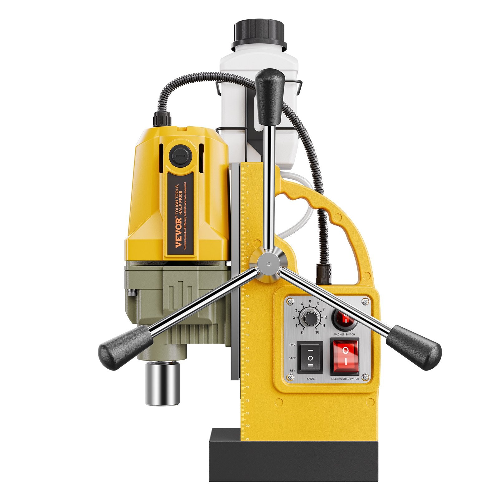 Magnetic Drill 1200W 1.6 Inch Boring Electric Mag Drill Press 2 Bits Yellow