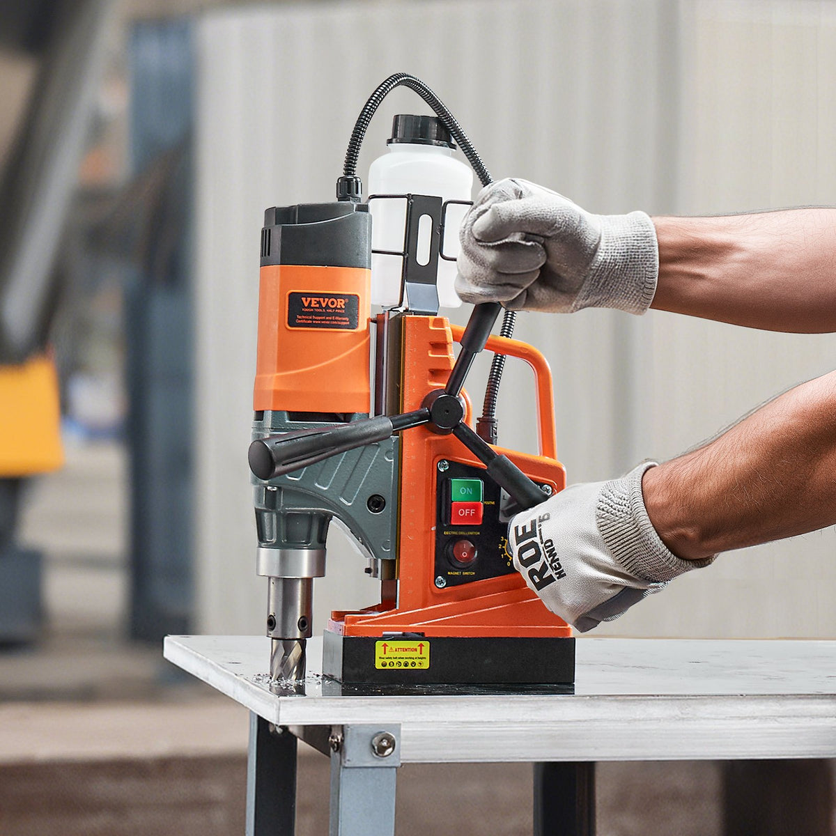 Magnetic Drill 1450W 1.6" Boring Diameter Portable Electric Mag Drill with 2 Bit